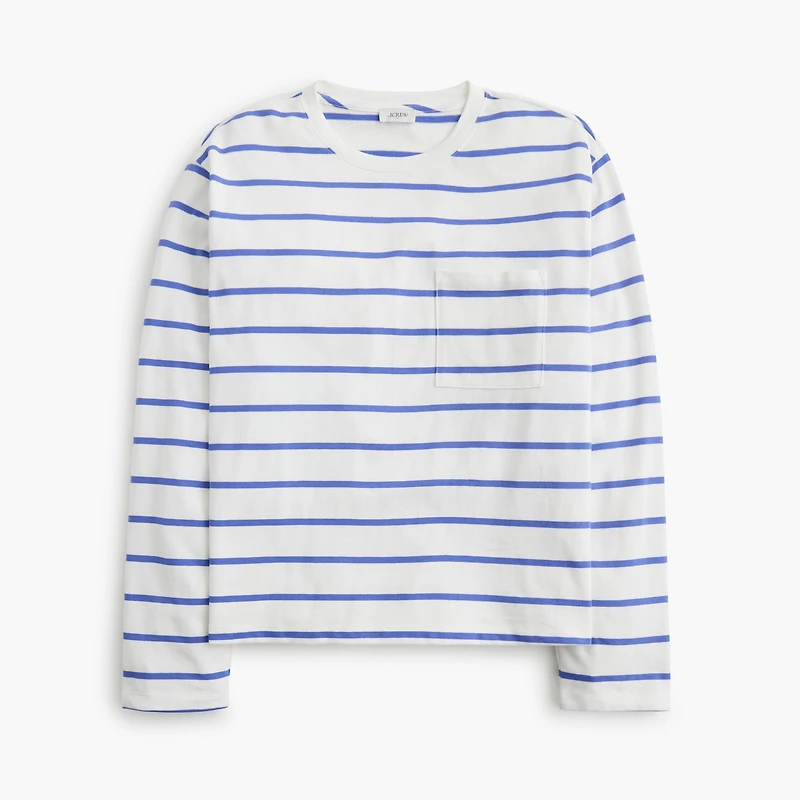 Striped long-sleeve pocket tee