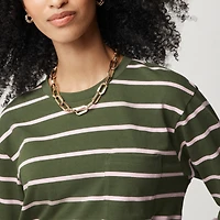 Striped long-sleeve pocket tee