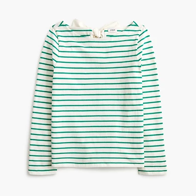 Striped bow-back top