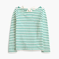 Striped bow-back top