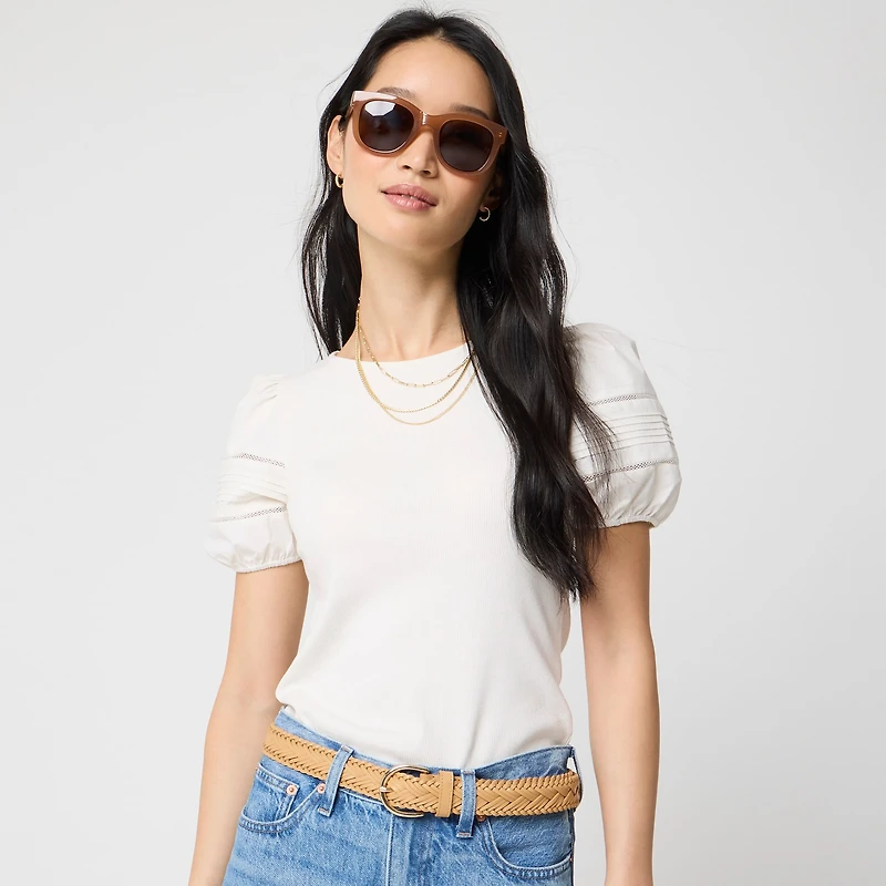 Puff-sleeve mixy top