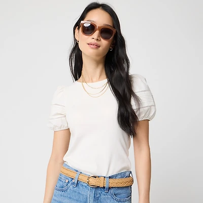 Puff-sleeve mixy top