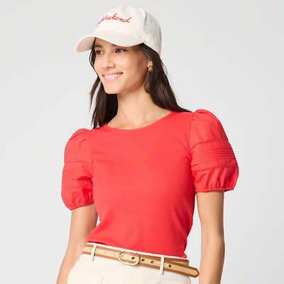 Puff-sleeve mixy top