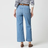 Wide-leg cropped utility-pocket jean all-day stretch