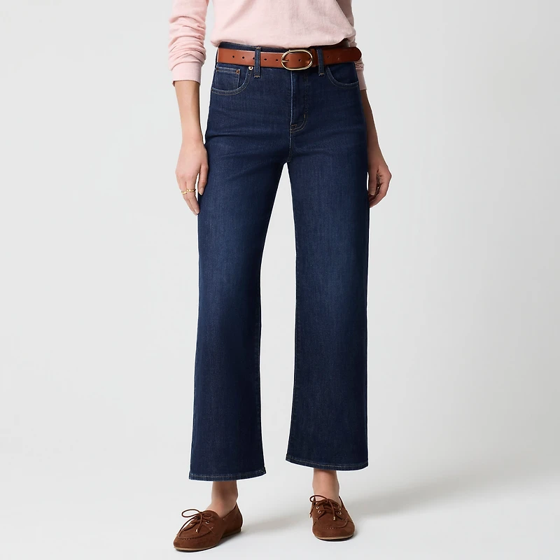Wide-leg cropped jean all-day stretch