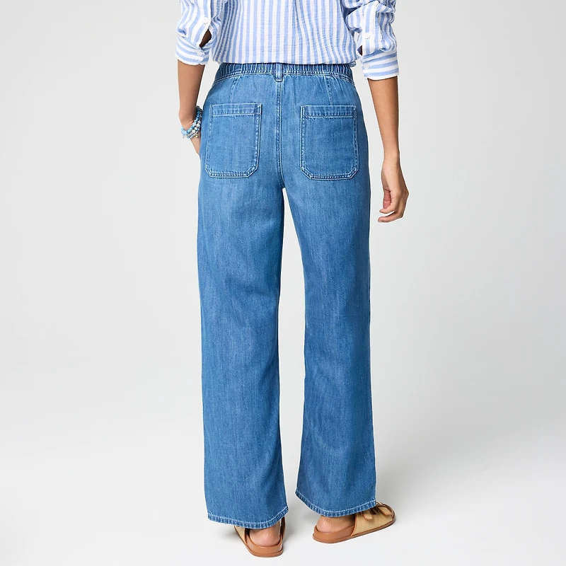 Light-feel drawstring jean