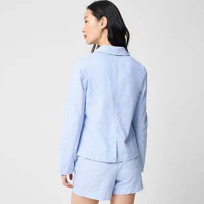 Unlined cotton-blend blazer