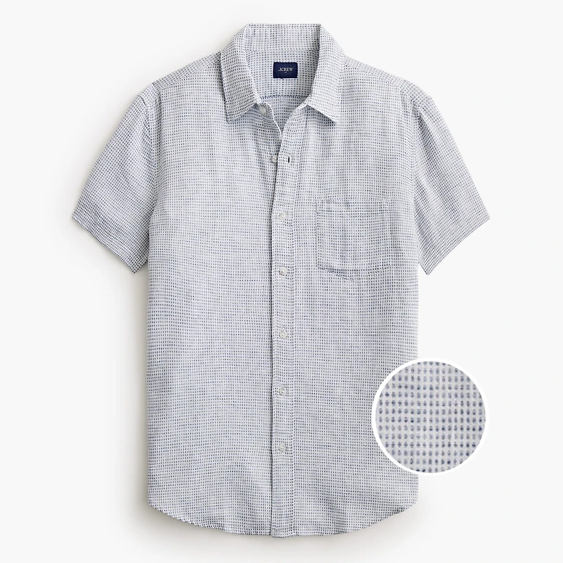Short-sleeve dobby dot shirt