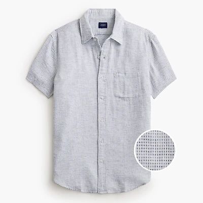 Short-sleeve dobby dot shirt