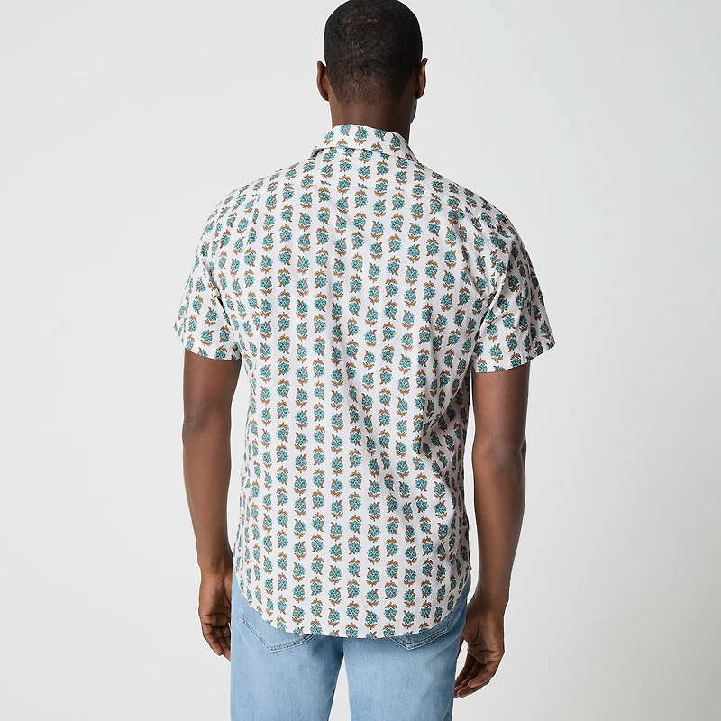Short-sleeve printed flex casual shirt