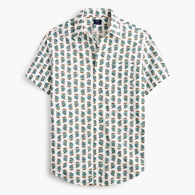 Short-sleeve printed flex casual shirt