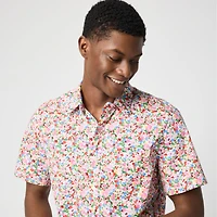 Short-sleeve printed flex casual shirt