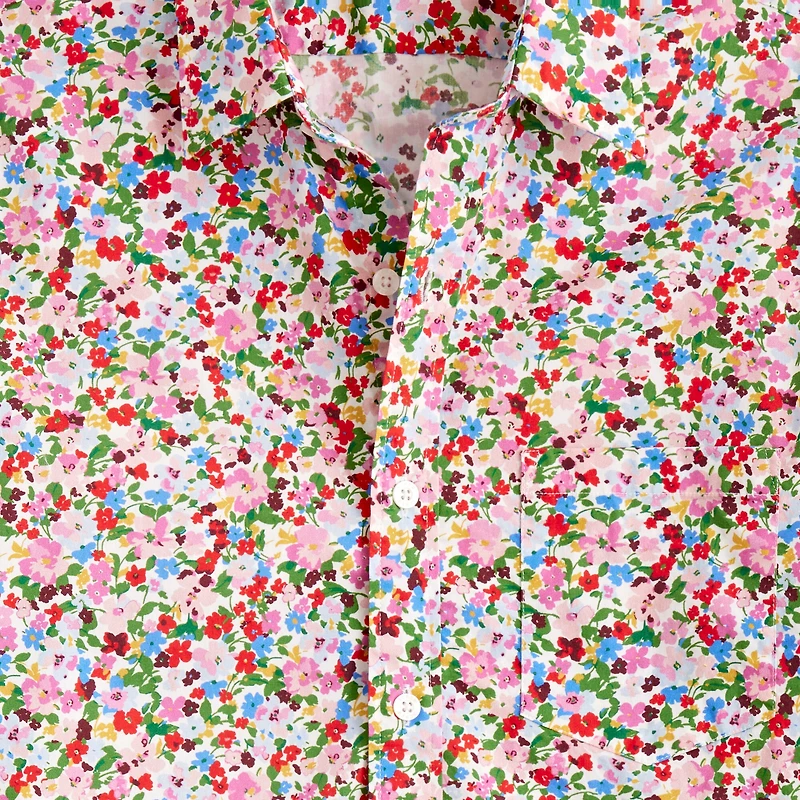 Short-sleeve printed flex casual shirt