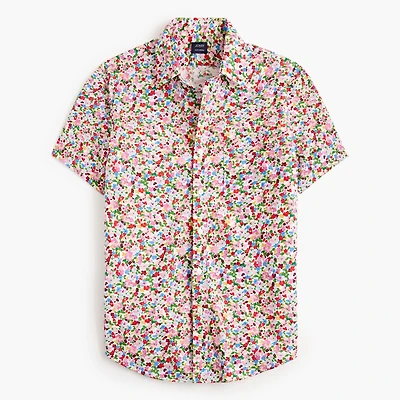 Short-sleeve printed flex casual shirt