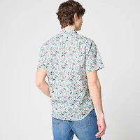 Short-sleeve printed flex casual shirt