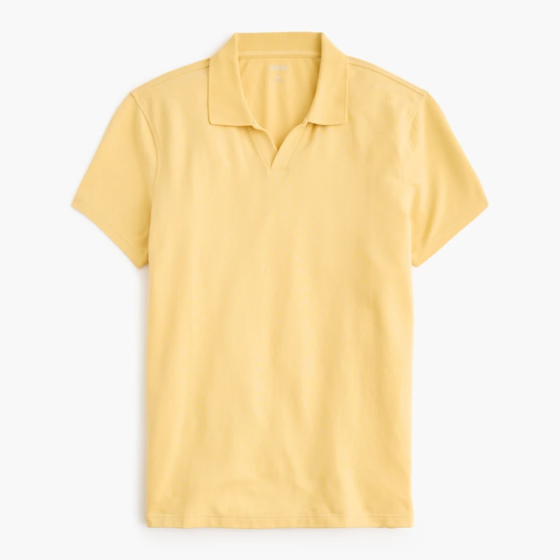 Flex piqué johnny-collar polo shirt