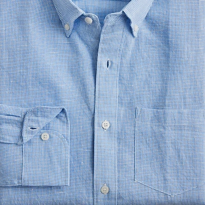Classic-fit linen-blend shirt