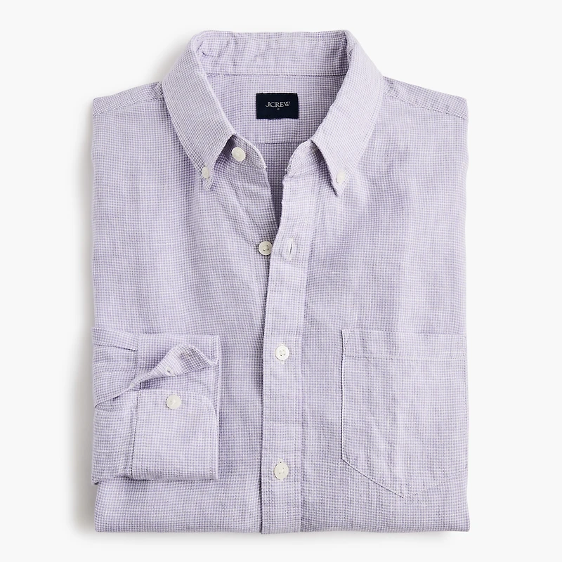 Classic-fit linen-blend shirt