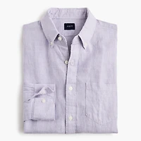 Classic-fit linen-blend shirt