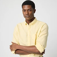 Classic-fit linen-blend shirt