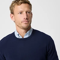 Cotton moss-stitch crewneck sweater