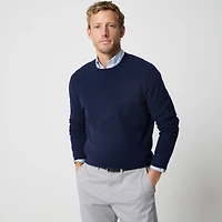 Cotton moss-stitch crewneck sweater