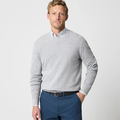 Cotton moss-stitch crewneck sweater