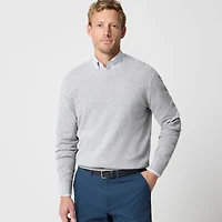 Cotton moss-stitch crewneck sweater