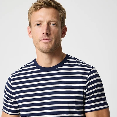 Cotton washed striped jersey tee