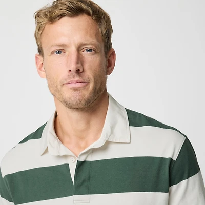 Striped rugby polo shirt