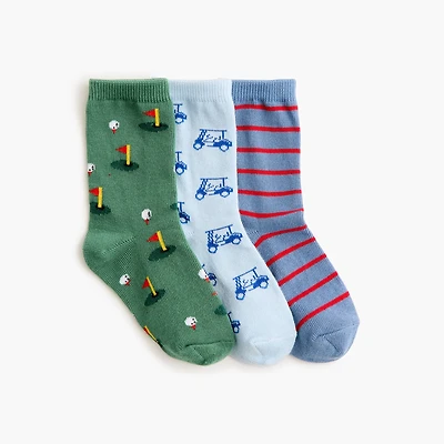 Boys' golf socks three-pack