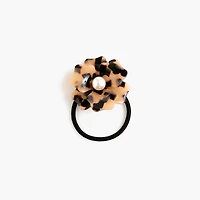 Tortoise flower hair tie