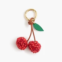 Beaded cherry bag charm