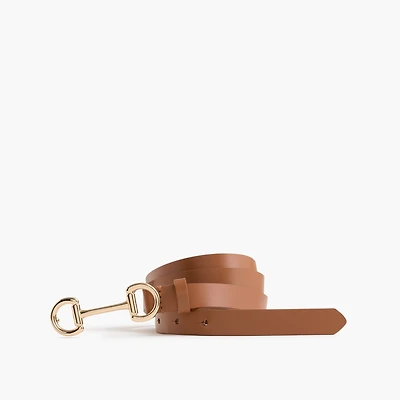 Bit-buckle leather belt