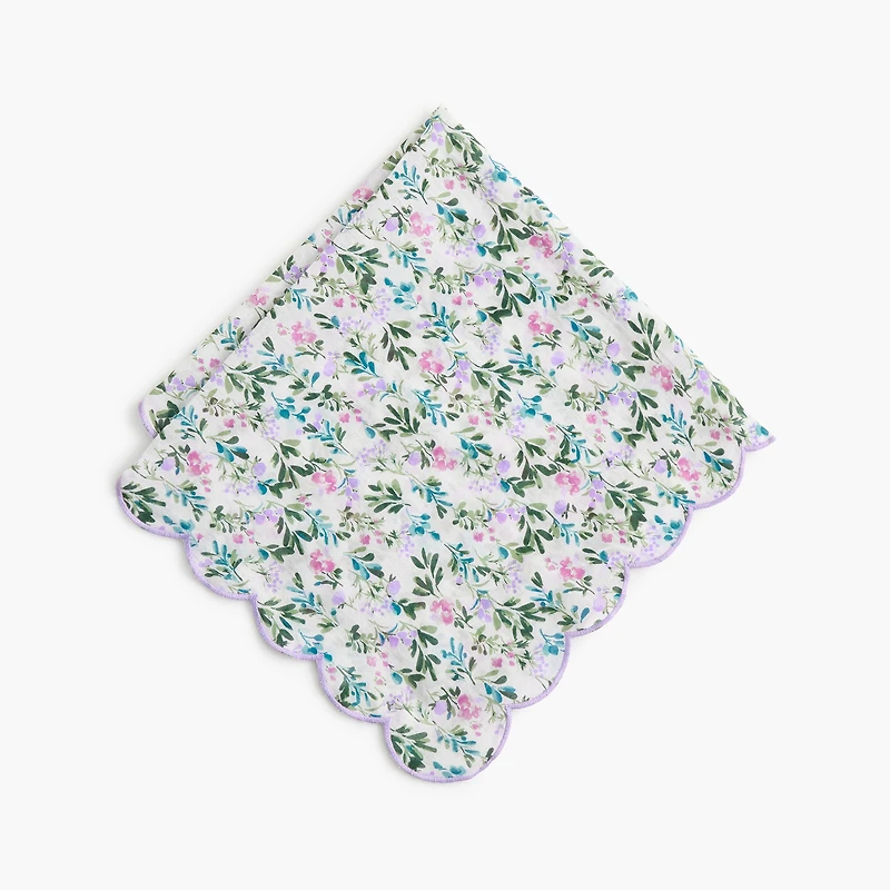Cotton scalloped handkerchief