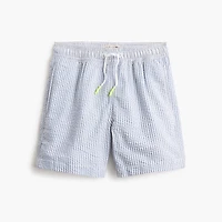 Boys' seersucker compression swim trunk
