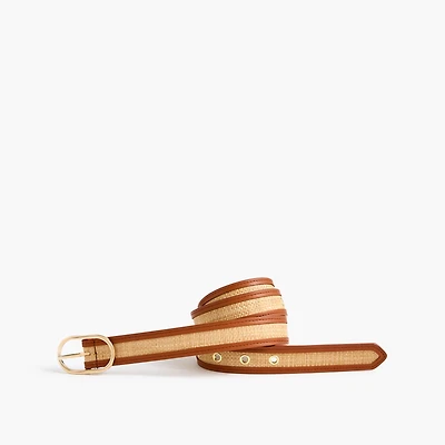 Oval-buckle woven belt