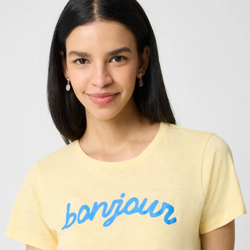 "Bonjour" graphic tee