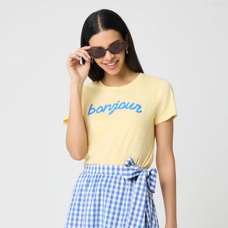 "Bonjour" graphic tee