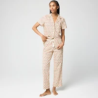 Short-sleeve printed top and pants pajama set