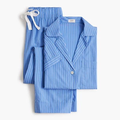 Striped short-sleeve top and pants pajama set