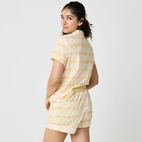 Short-sleeve top and short pajama set