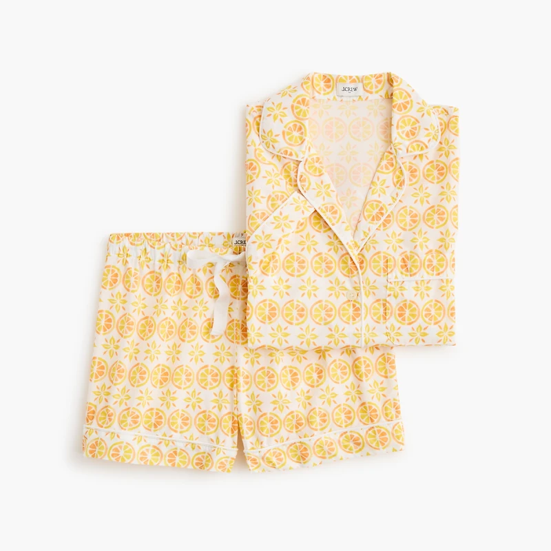 Short-sleeve top and short pajama set