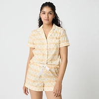 Short-sleeve top and short pajama set