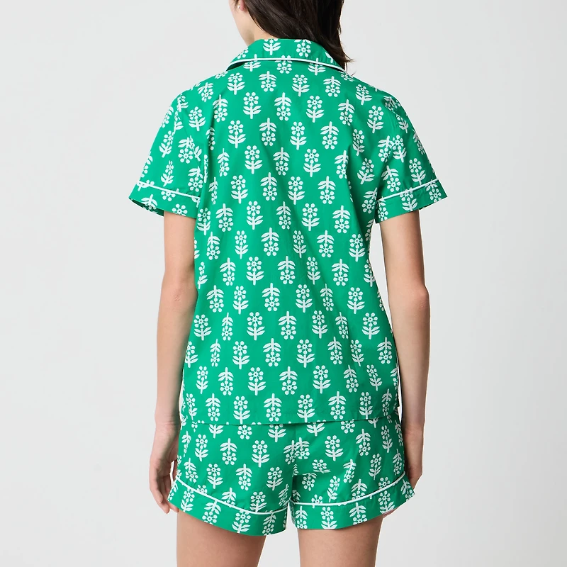 Short-sleeve top and short pajama set