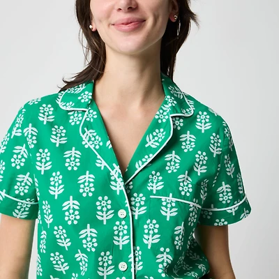 Short-sleeve top and short pajama set