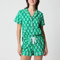 Short-sleeve top and short pajama set