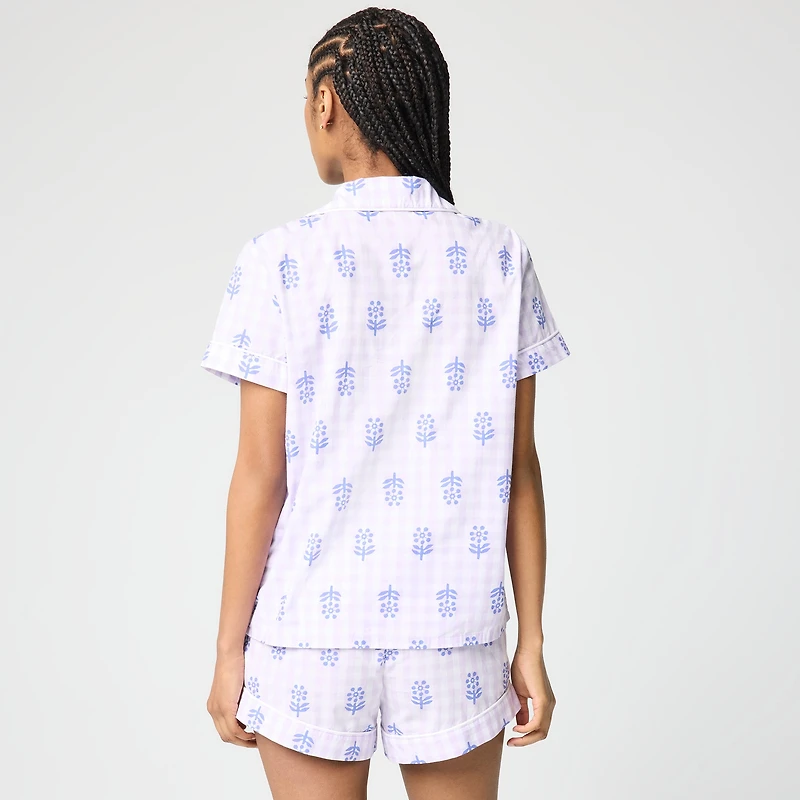 Short-sleeve top and short pajama set