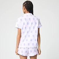 Short-sleeve top and short pajama set