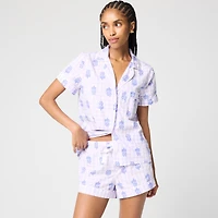 Short-sleeve top and short pajama set